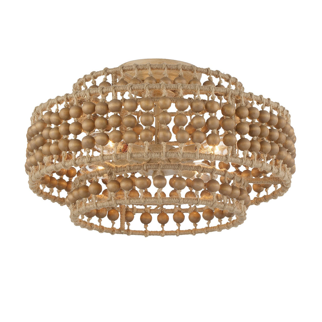 Silas 4 Light Burnished Silver Semi Flush Mount Crystorama