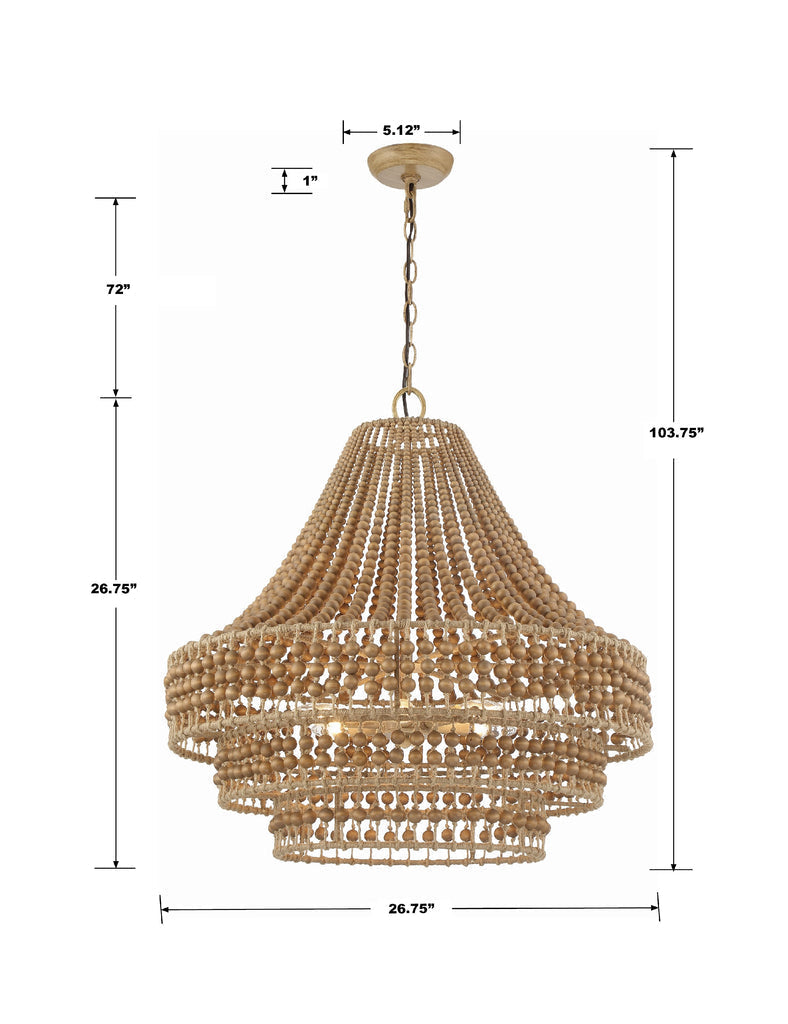 Crystorama Crystorama Silas 6 Light Burnished Silver Chandelier
