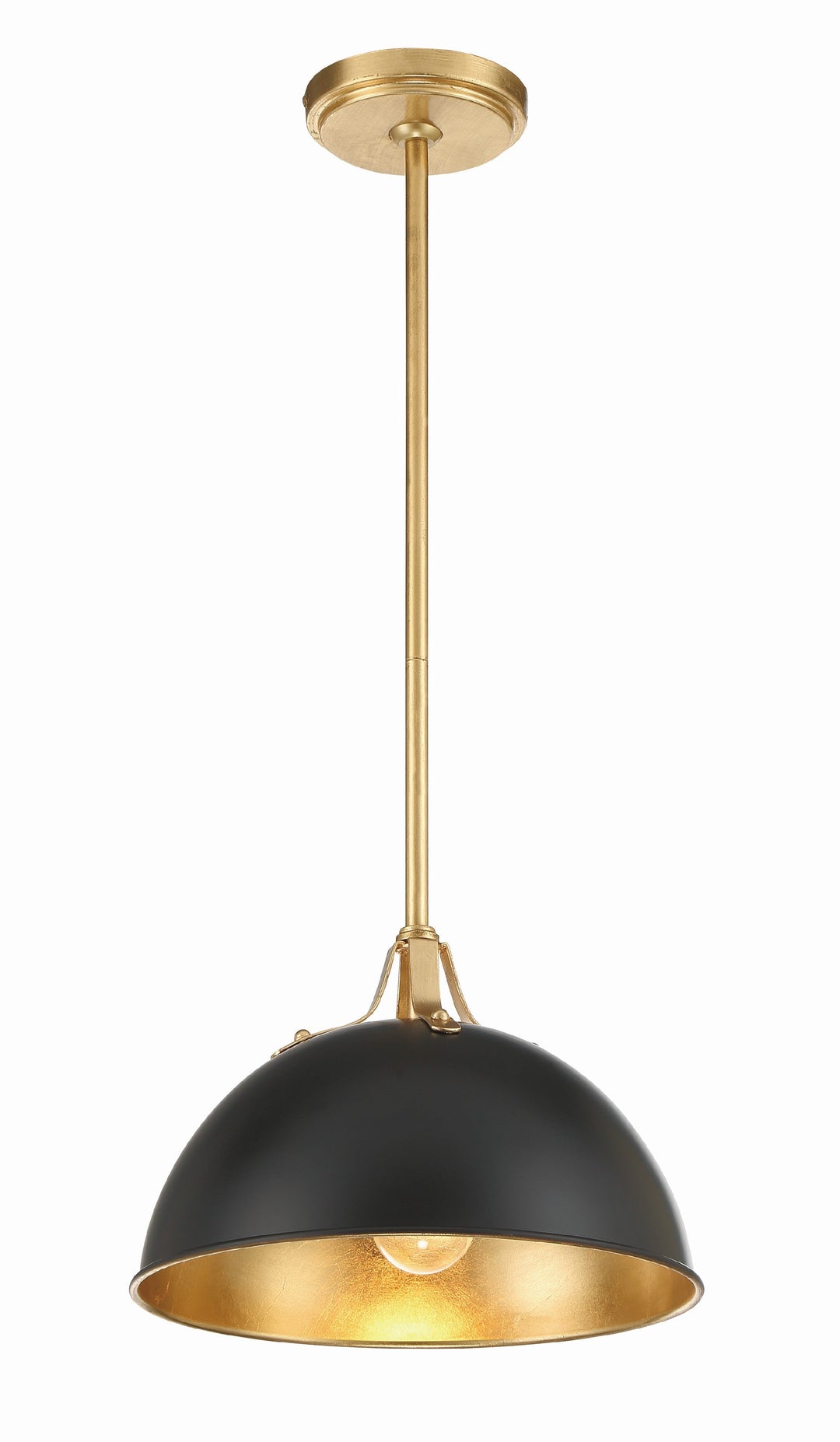 Crystorama Crystorama Soto 1 Light Matte Black + Antique Gold Mini Pendant