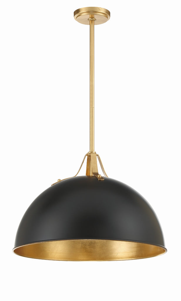 Crystorama Crystorama Soto 1 Light Matte Black + Antique Gold Chandelier