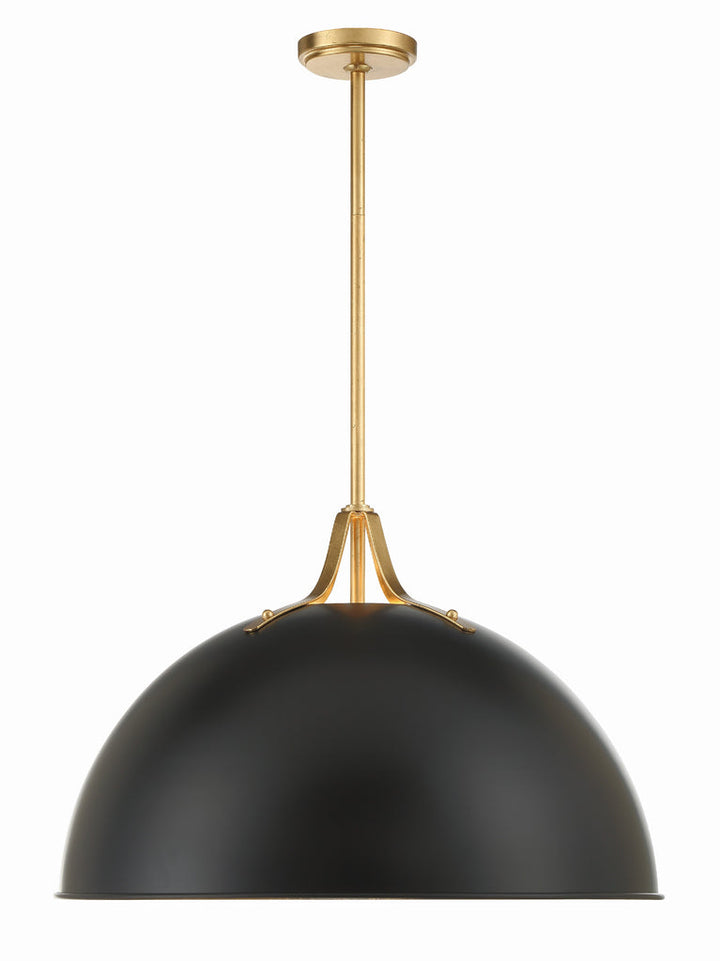 Crystorama Crystorama Soto 3 Light Matte Black + Antique Gold Chandelier