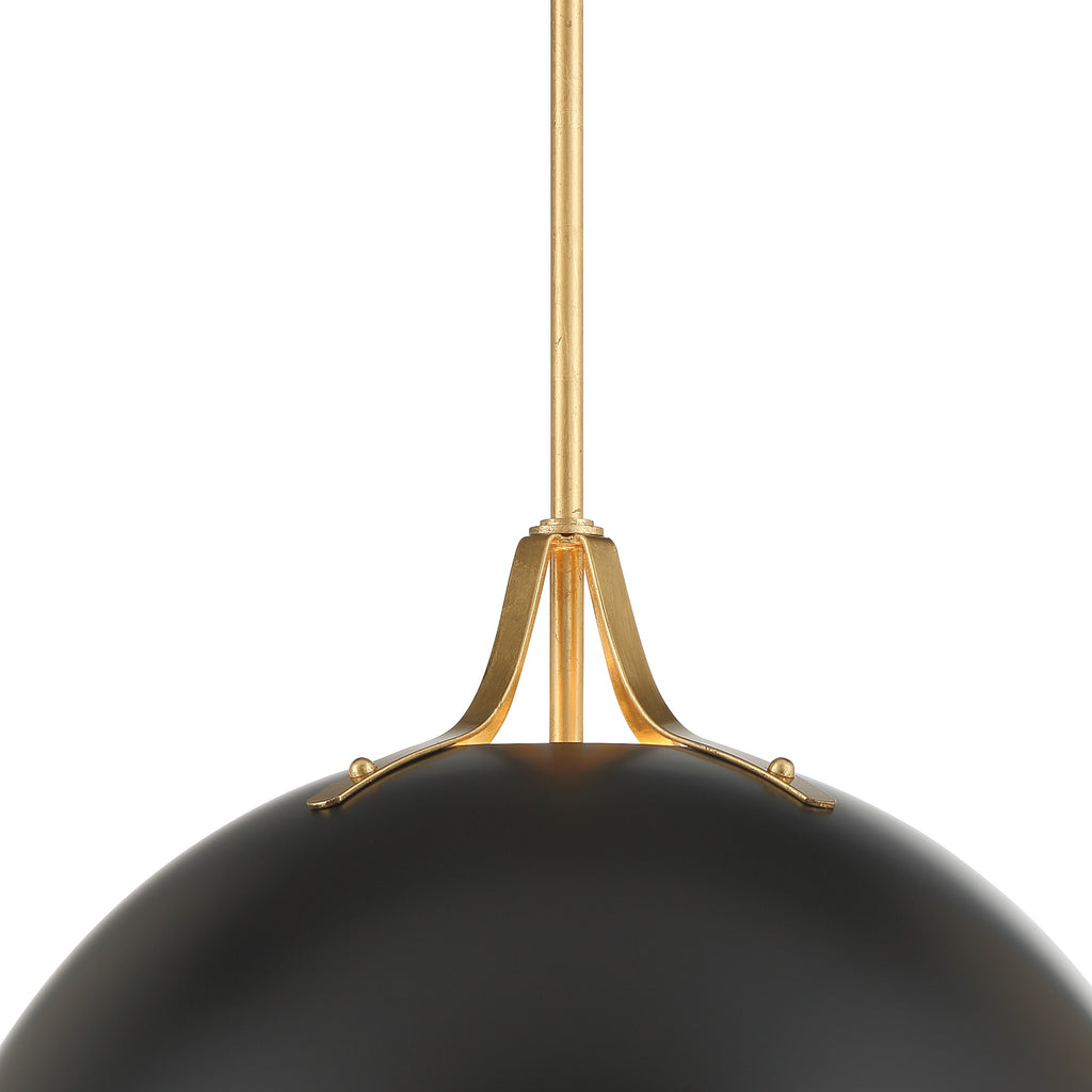 Crystorama Crystorama Soto 3 Light Matte Black + Antique Gold Chandelier