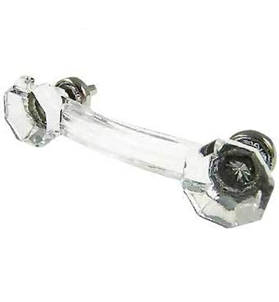 COPPER MOUNTAIN HARDWARE 4 Inch Overall Clear Glass Old Town Octagon Shape Cabinet Pulls