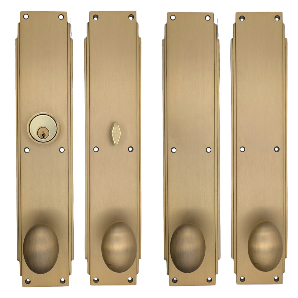 ##Antique Hardware## Skyscraper Double Door Entryway Set (Several Knob & Finish Options Available)