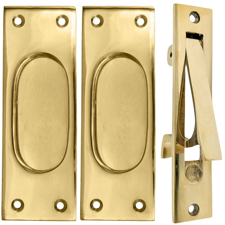 Traditional Rectangular Pocket Door Set (Several Finishes Available) COPPER MOUNTAIN HARDWARE