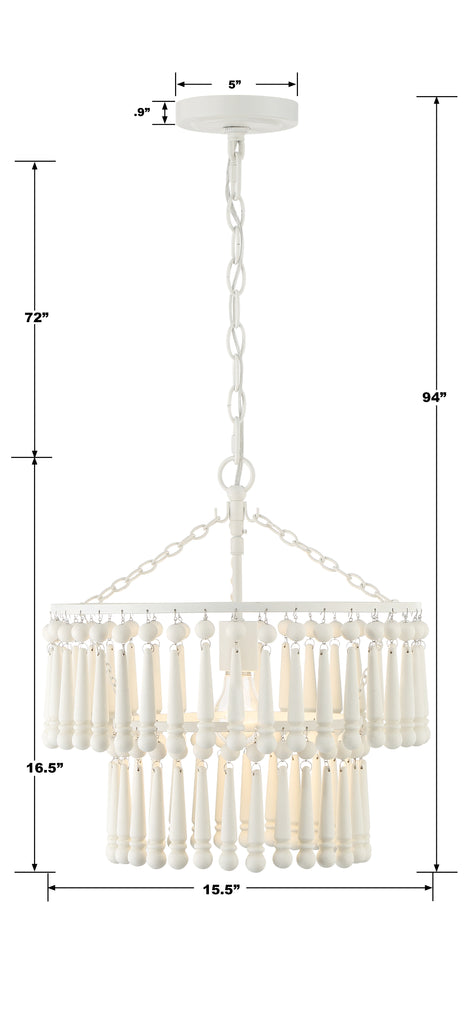 Crystorama Crystorama Tiana 1 Light Matte White Pendant