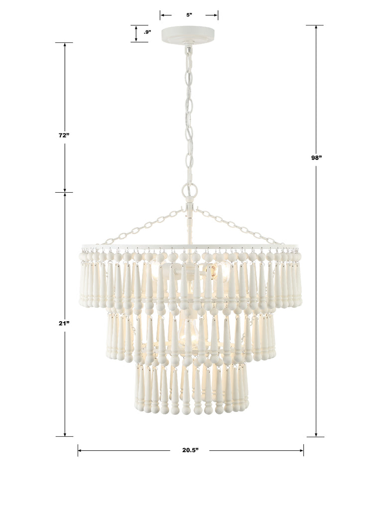 Crystorama Crystorama Tiana 3 Light Matte White Chandelier