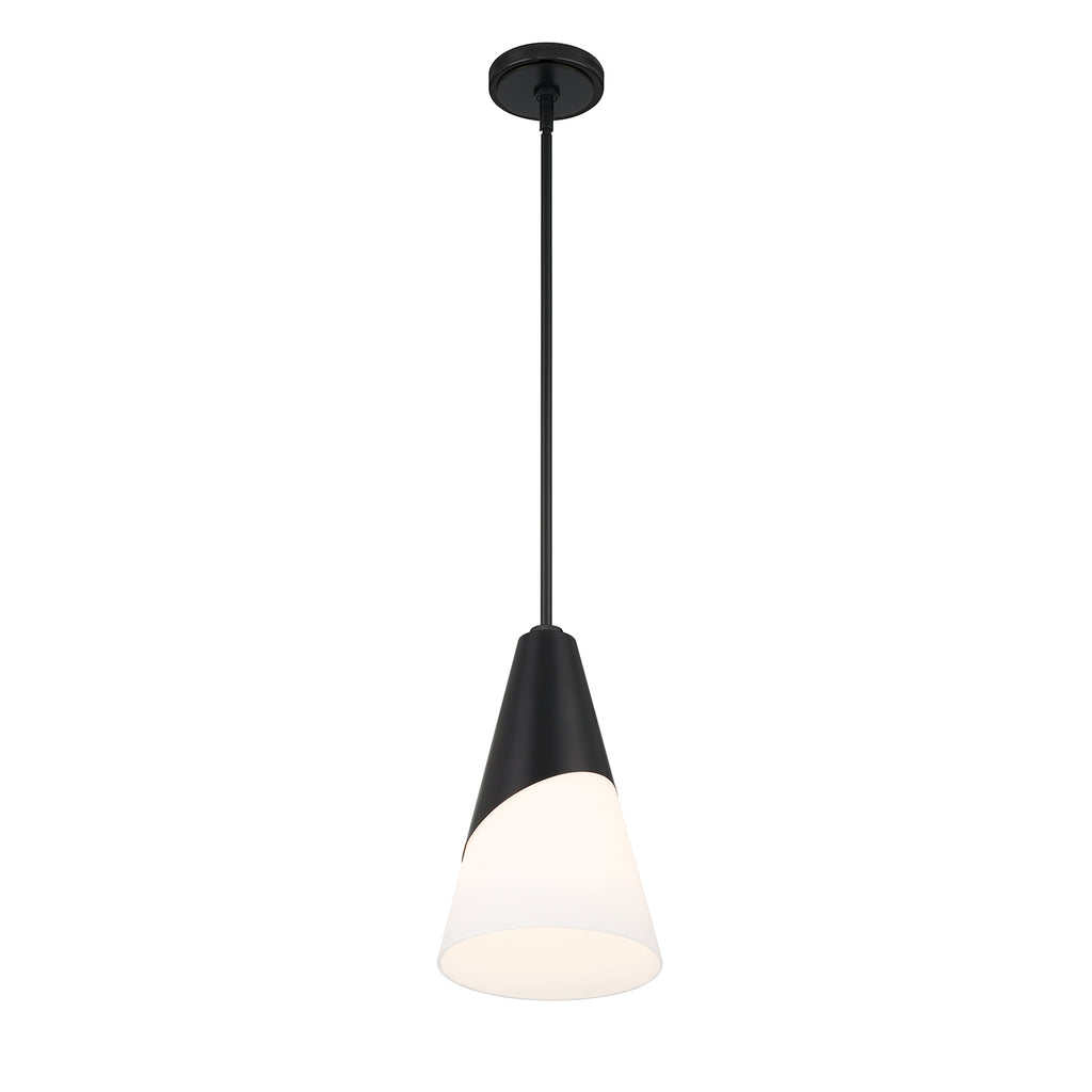 Crystorama Crystorama Brian Patrick Flynn Tori 1 Light Matte Black Pendant