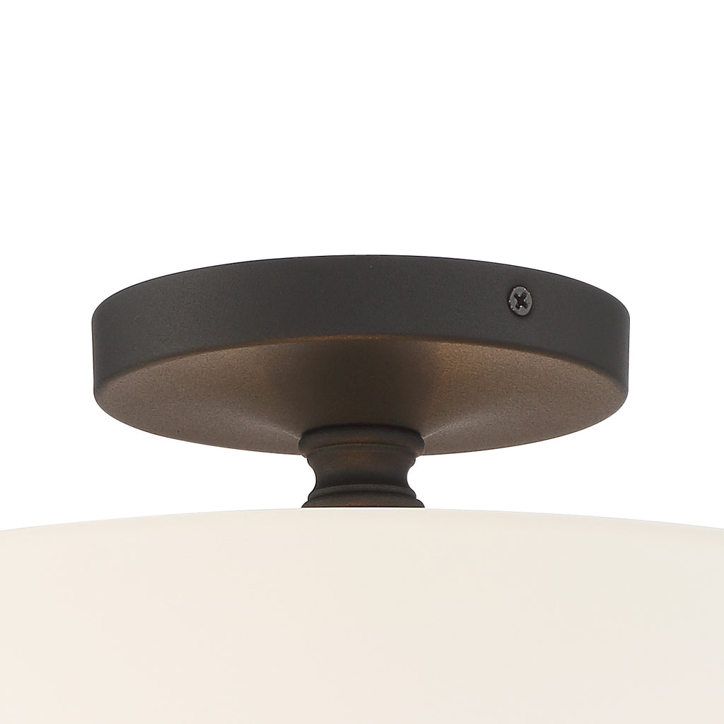 Travis 2 Light Black Forged Semi Flush Mount Crystorama