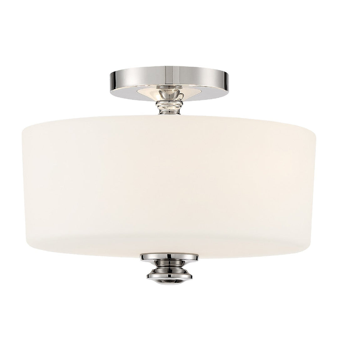 Travis 2 Light Polished Nickel Semi Flush Mount Crystorama