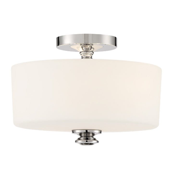 Travis 2 Light Polished Nickel Semi Flush Mount Crystorama