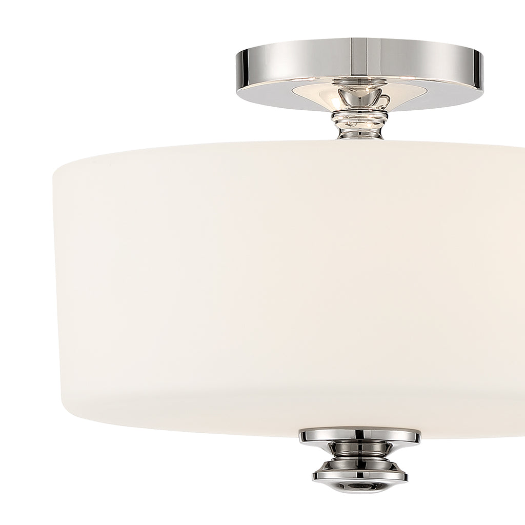 Travis 2 Light Polished Nickel Semi Flush Mount Crystorama