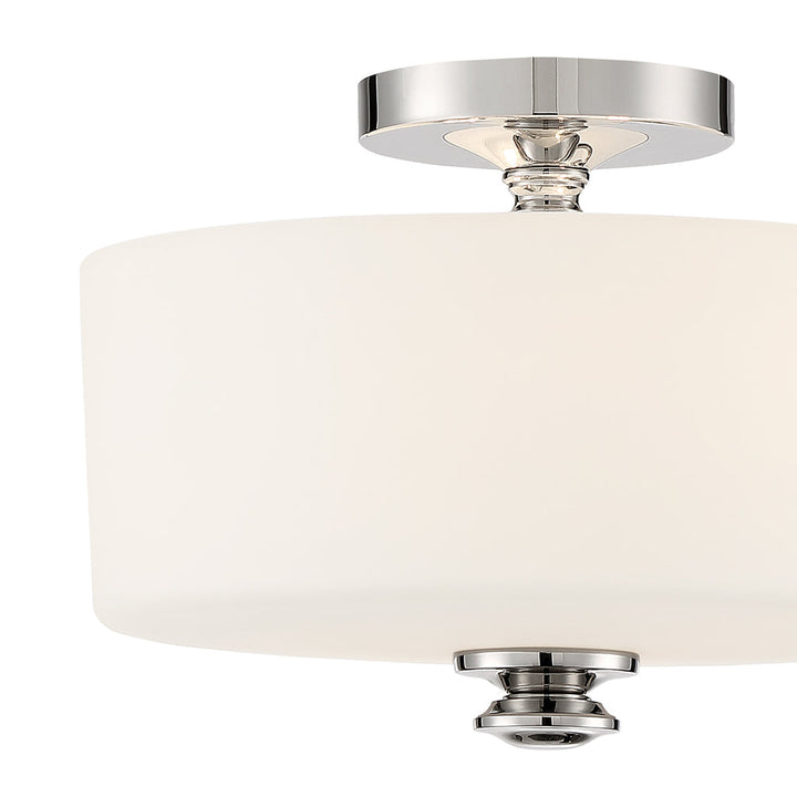 Travis 2 Light Polished Nickel Semi Flush Mount Crystorama