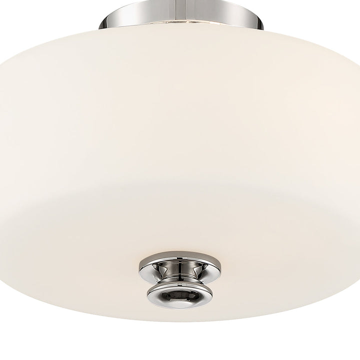 Travis 2 Light Polished Nickel Semi Flush Mount Crystorama