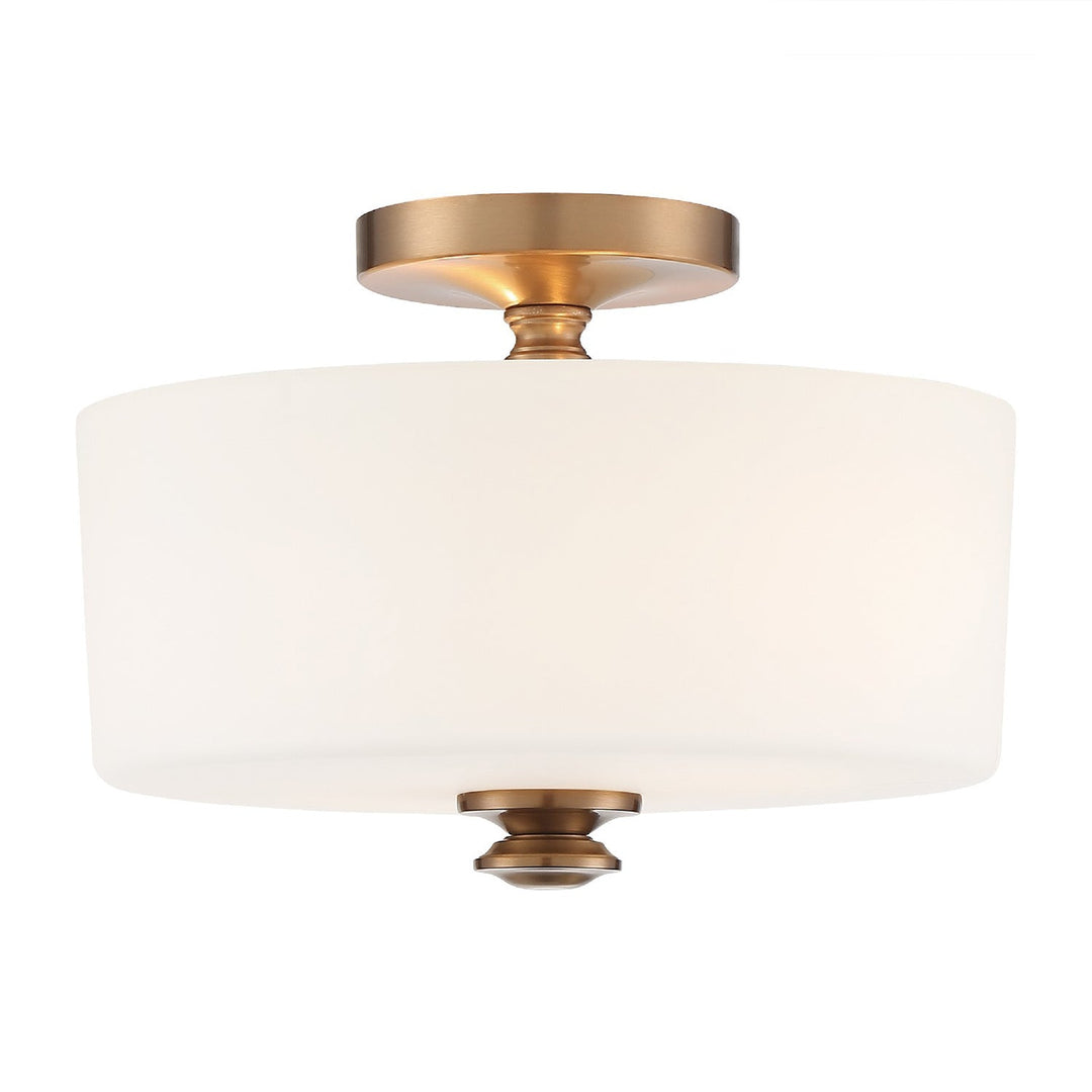 Travis 2 Light Vibrant Gold Semi Flush Mount Crystorama