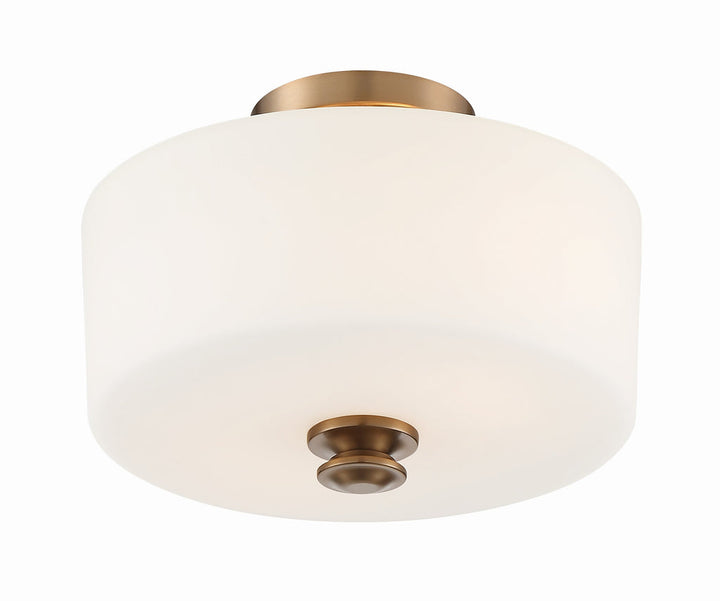 Travis 2 Light Vibrant Gold Semi Flush Mount Crystorama