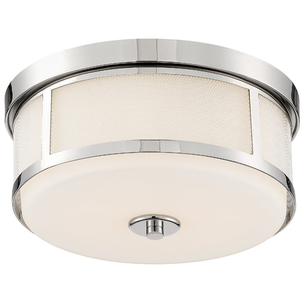 Trevor 2 Light Polished Nickel Flush Mount Crystorama