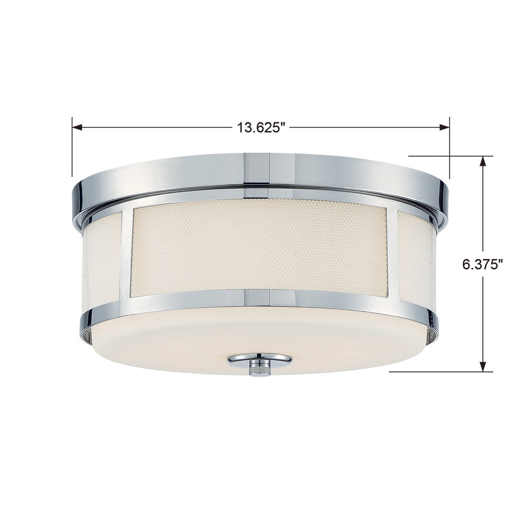 Trevor 2 Light Polished Nickel Flush Mount Crystorama