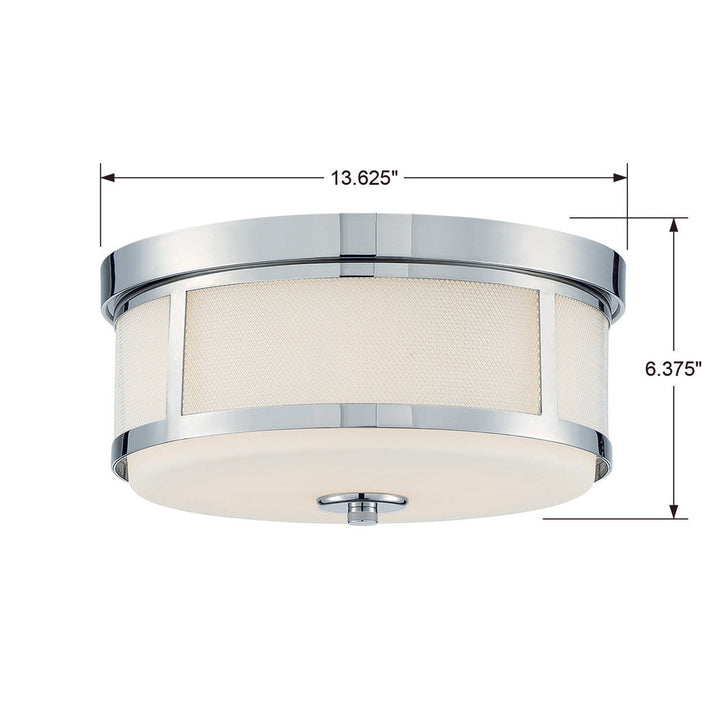 Trevor 2 Light Polished Nickel Flush Mount Crystorama