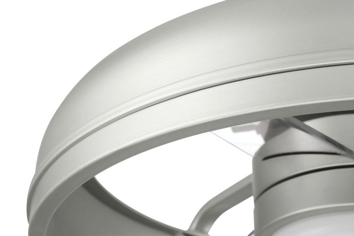 ##Antique Hardware## 20" Taylor Indoor/Outdoor (Damp) in Painted Nickel w/ Clear Acrylic Blades