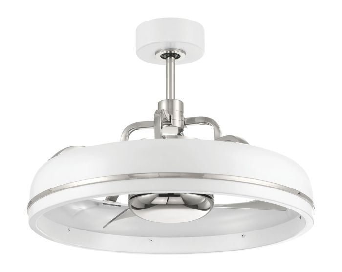 ##Antique Hardware## 20" Taylor in White/Polished Nickel w/ Clear Acrylic Blades