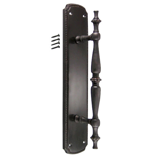 11 1/2 Inch Solid Brass Beaded Door Pull (Several Finishes Available)