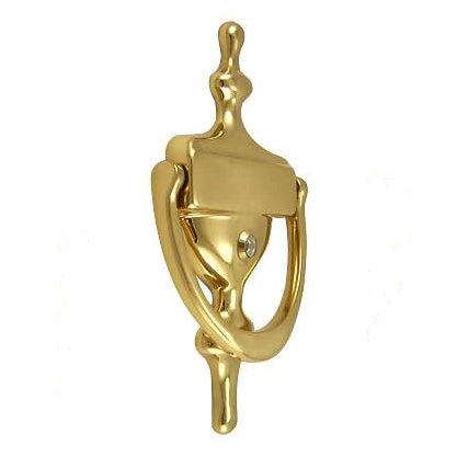 6 1/2 Inch (6 1/4 Inch c-c) Solid Brass Traditional Door Knocker (Polished Brass Finish) COPPER MOUNTAIN HARDWARE