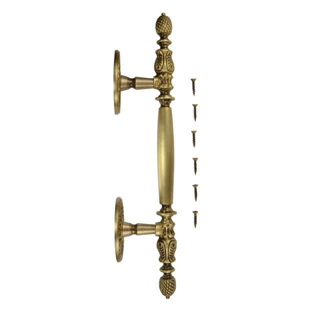 13 Inch Large Solid Brass Heavy Duty Door Pull (Antique Brass Finish) COPPER MOUNTAIN HARDWARE