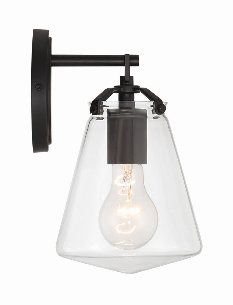 Crystorama Crystorama Voss 1 Light Matte Black Sconce
