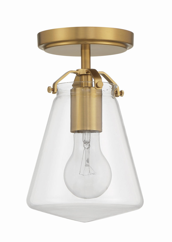 Voss 1 Light Luxe Gold Semi Flush Mount Crystorama