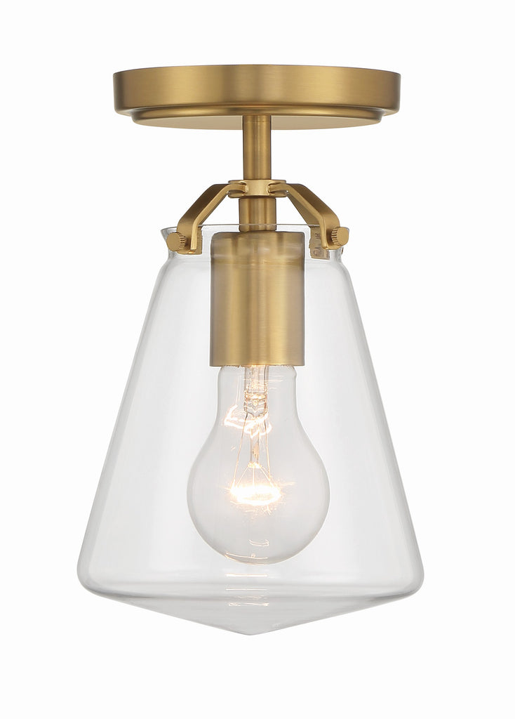 Voss 1 Light Luxe Gold Semi Flush Mount Crystorama