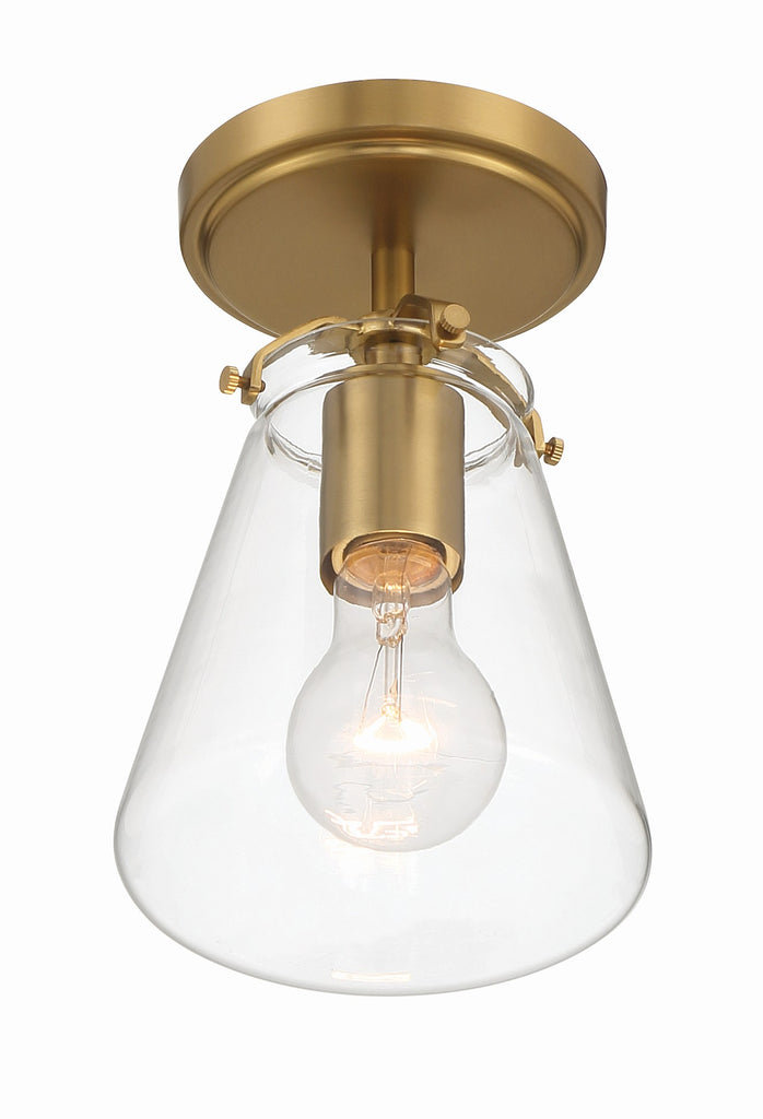 Voss 1 Light Luxe Gold Semi Flush Mount Crystorama