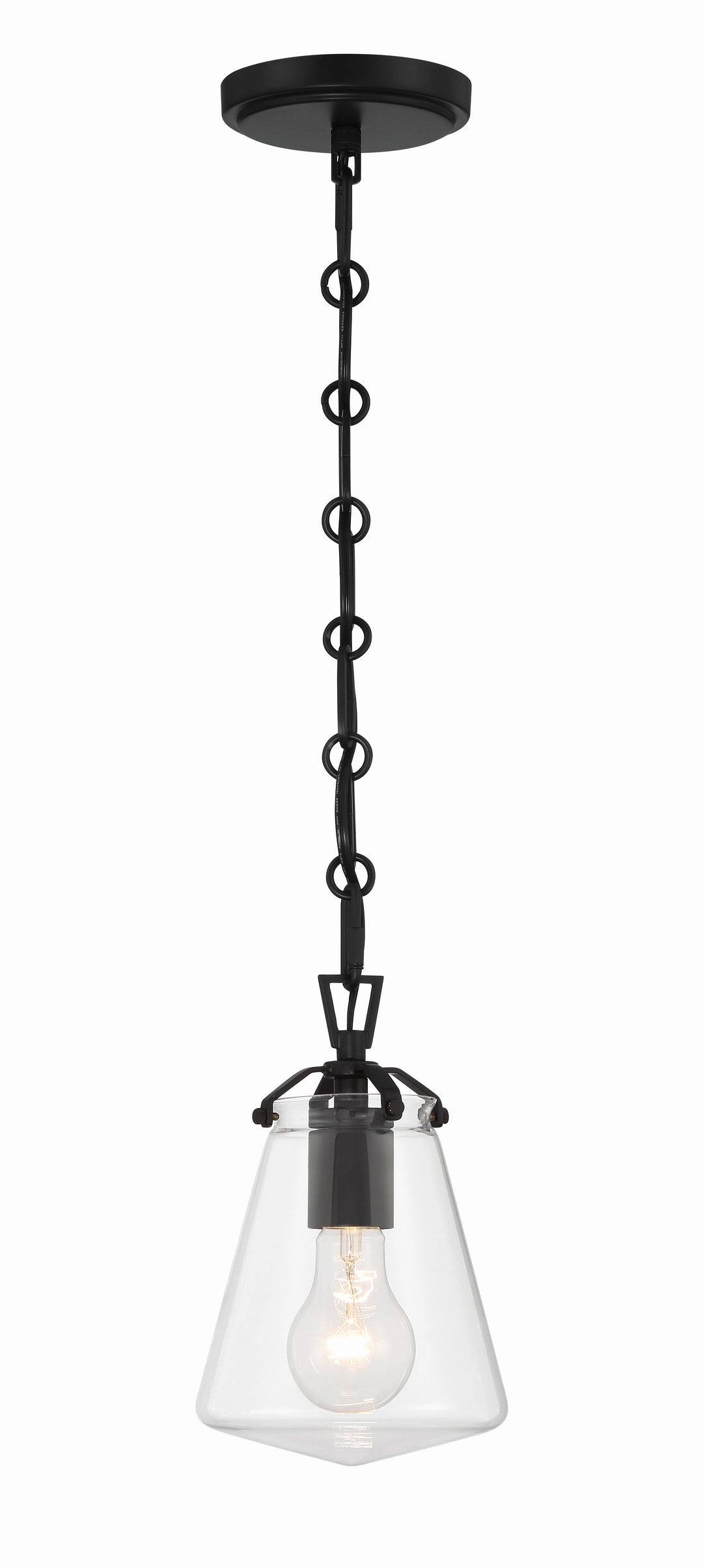 Crystorama Crystorama Voss 1 Light Matte Black Mini Pendant