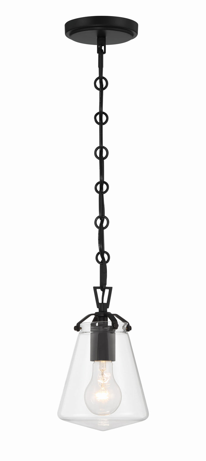 Crystorama Crystorama Voss 1 Light Matte Black Mini Pendant