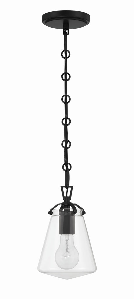 Crystorama Crystorama Voss 1 Light Matte Black Mini Pendant