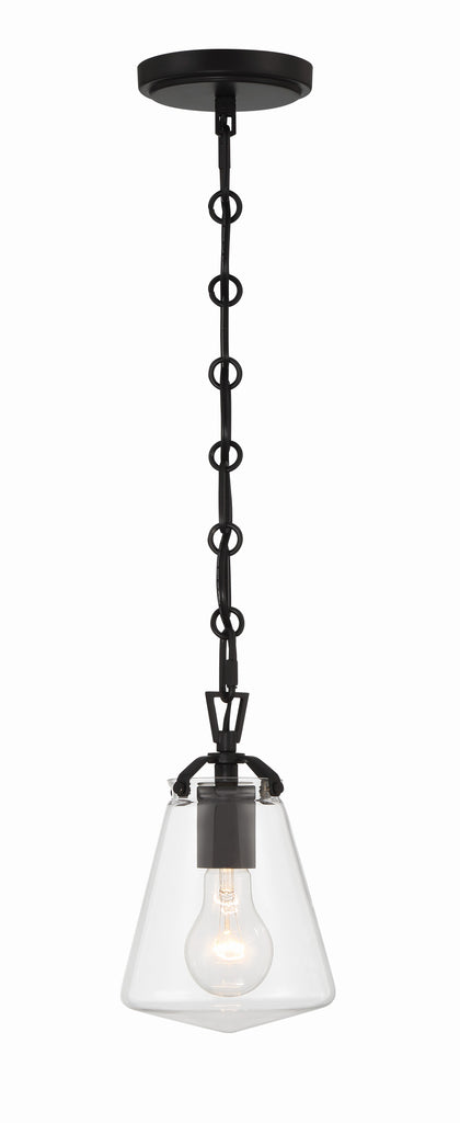 Crystorama Crystorama Voss 1 Light Matte Black Mini Pendant