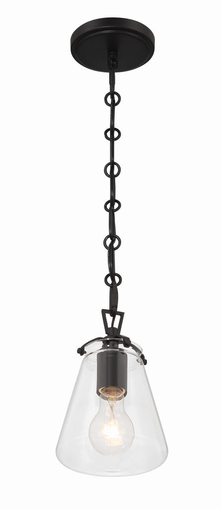 Crystorama Crystorama Voss 1 Light Matte Black Mini Pendant