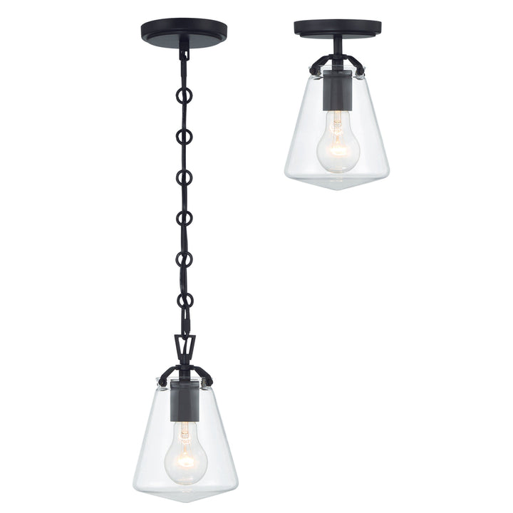 Crystorama Crystorama Voss 1 Light Matte Black Mini Pendant