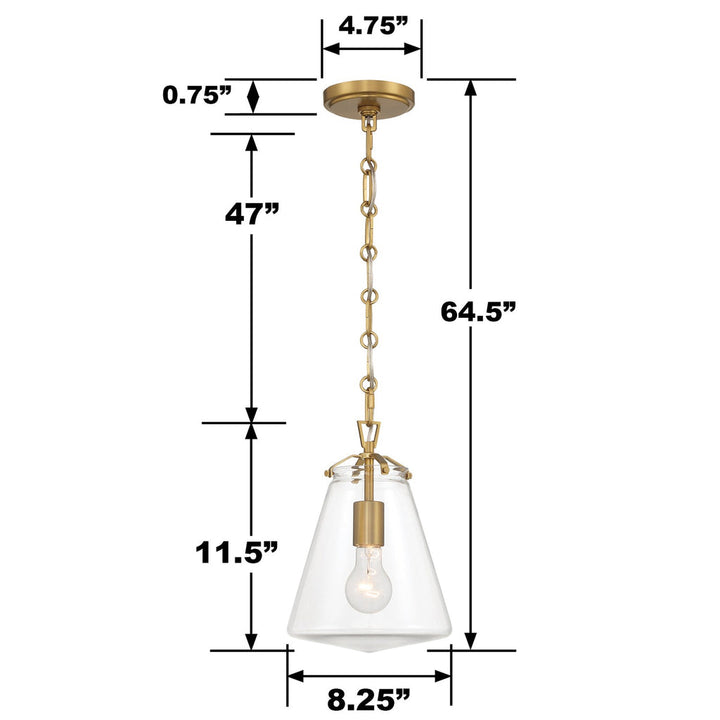 Crystorama Crystorama Voss 1 Light Luxe Gold Mini Pendant