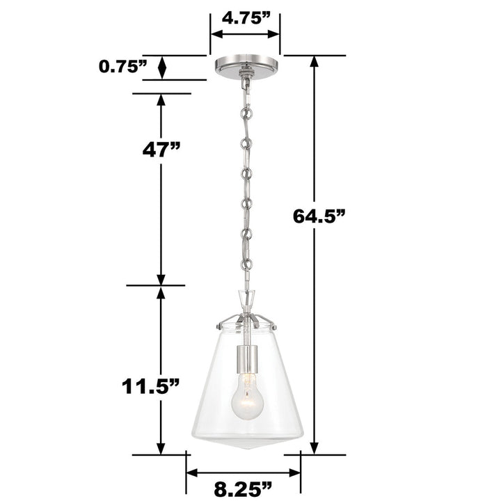 Crystorama Crystorama Voss 1 Light Polished Nickel Mini Pendant