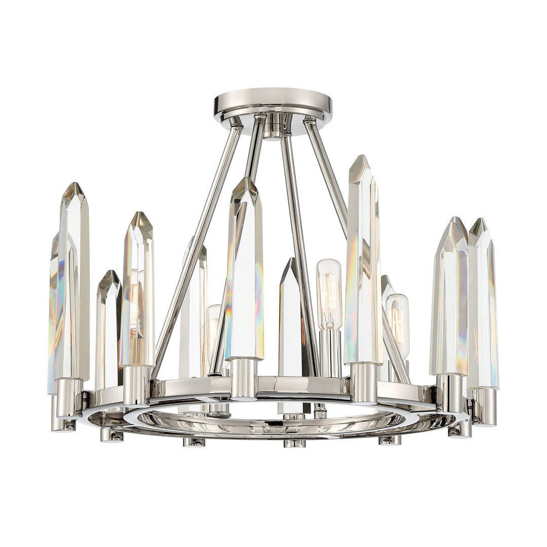 Watson 4 Light Polished Nickel Semi Flush Mount Crystorama