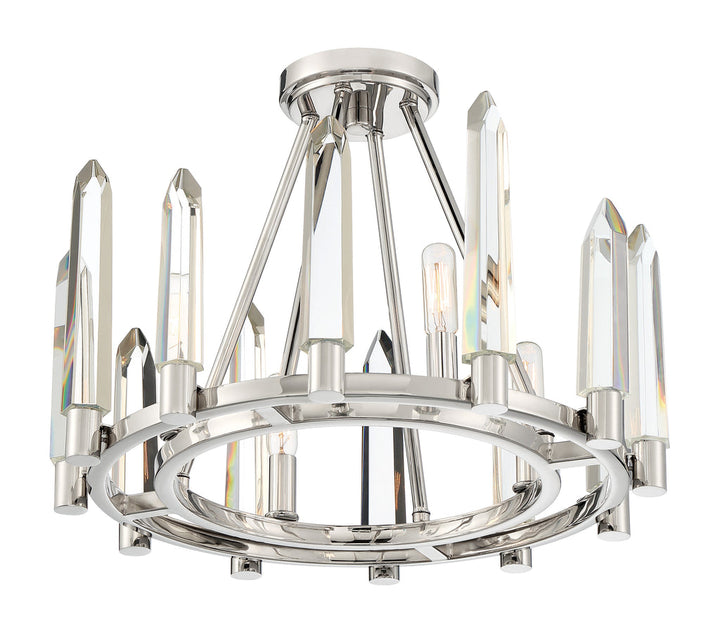 Watson 4 Light Polished Nickel Semi Flush Mount Crystorama