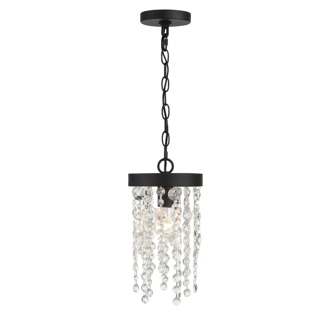 Crystorama Crystorama Winham 1 Light Black Forged Mini Pendant