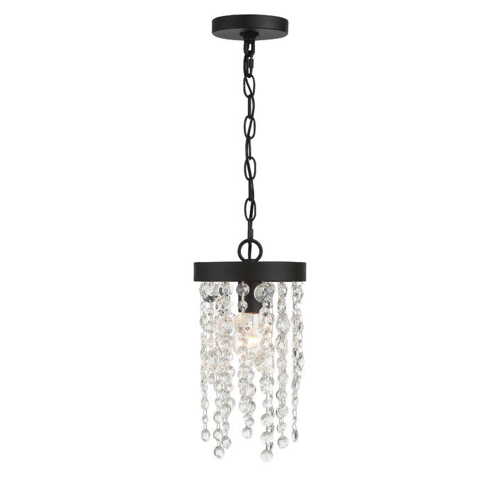 Crystorama Crystorama Winham 1 Light Black Forged Mini Pendant