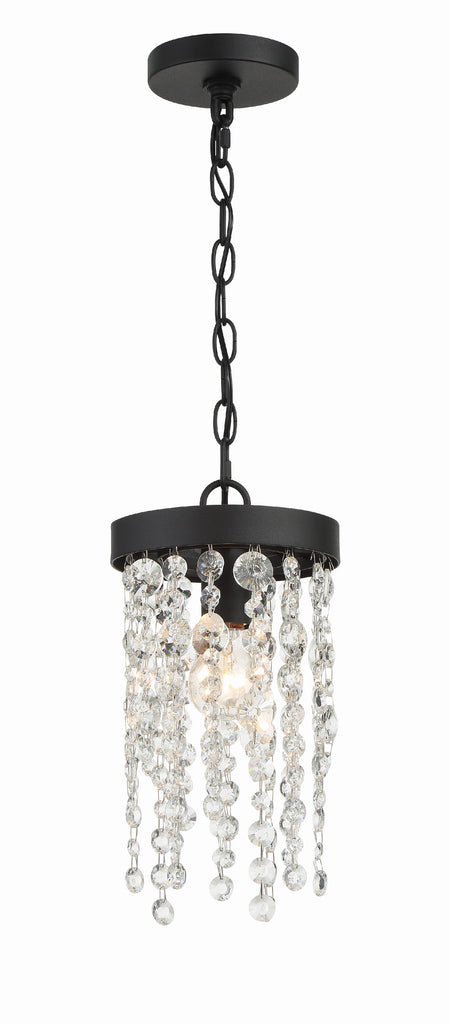 Crystorama Crystorama Winham 1 Light Black Forged Mini Pendant