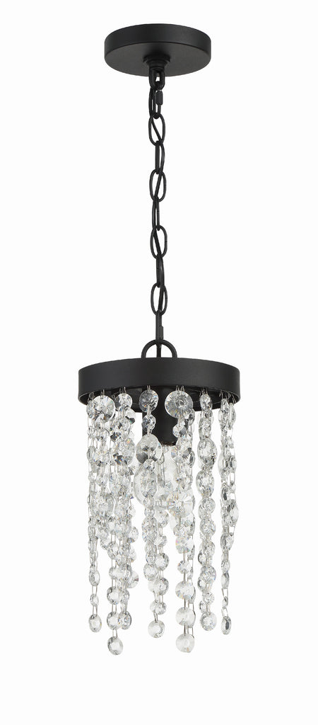 Crystorama Crystorama Winham 1 Light Black Forged Mini Pendant