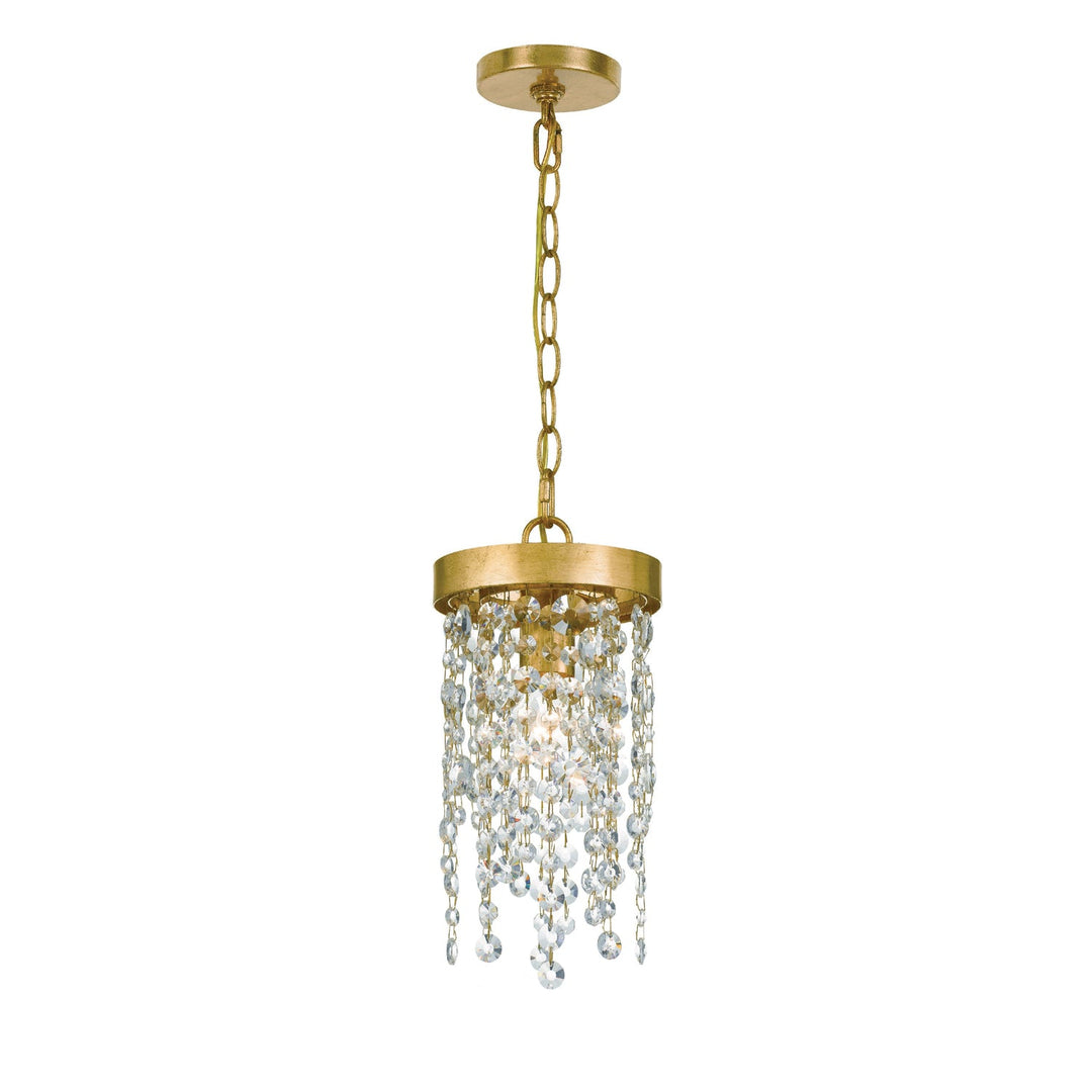 Crystorama Crystorama Winham 1 Light Antique Gold Crystal Mini Pendant