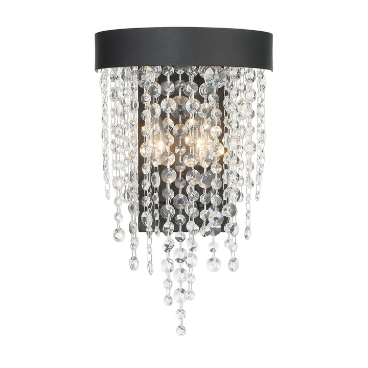 Crystorama Crystorama Winham 2 Light Black Forged Sconce