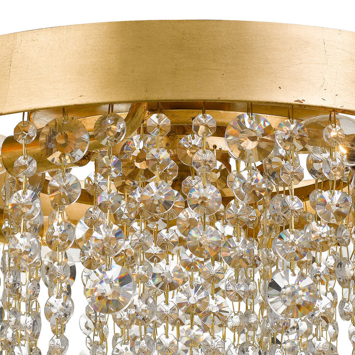 Winham 4 Light Antique Gold Crystal Flush Mount Crystorama