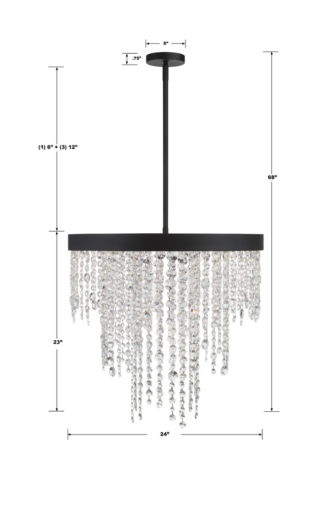 Crystorama Crystorama Winham 6 Light Black Forged Chandelier